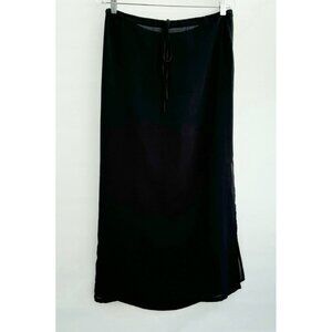 Tristan & Iseut Sheer Grey Chiffon Long Skirt Drawstring Closure Size L Vintage